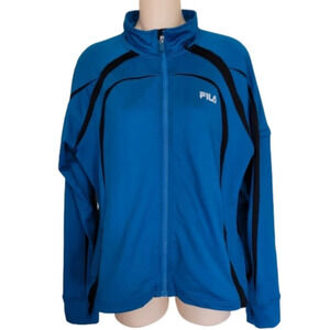 Fila Sport Blue and Black Full Zip Activewear Jacket Size Women's Large